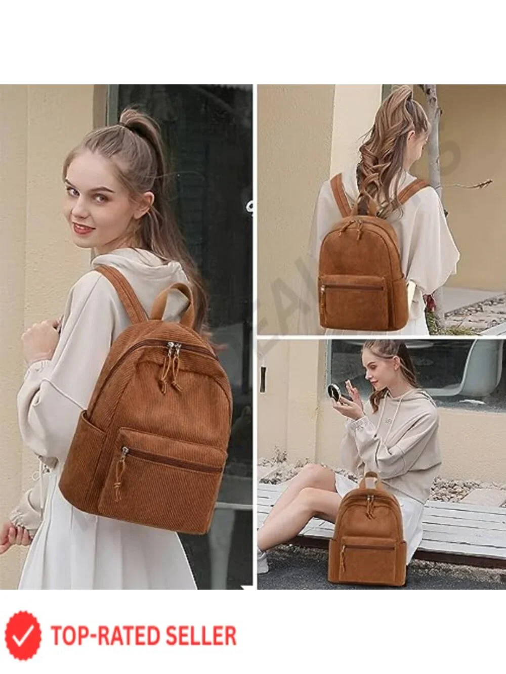 Water-resistant Mini Backpack Purse for Women Girls Travel School Daypack with